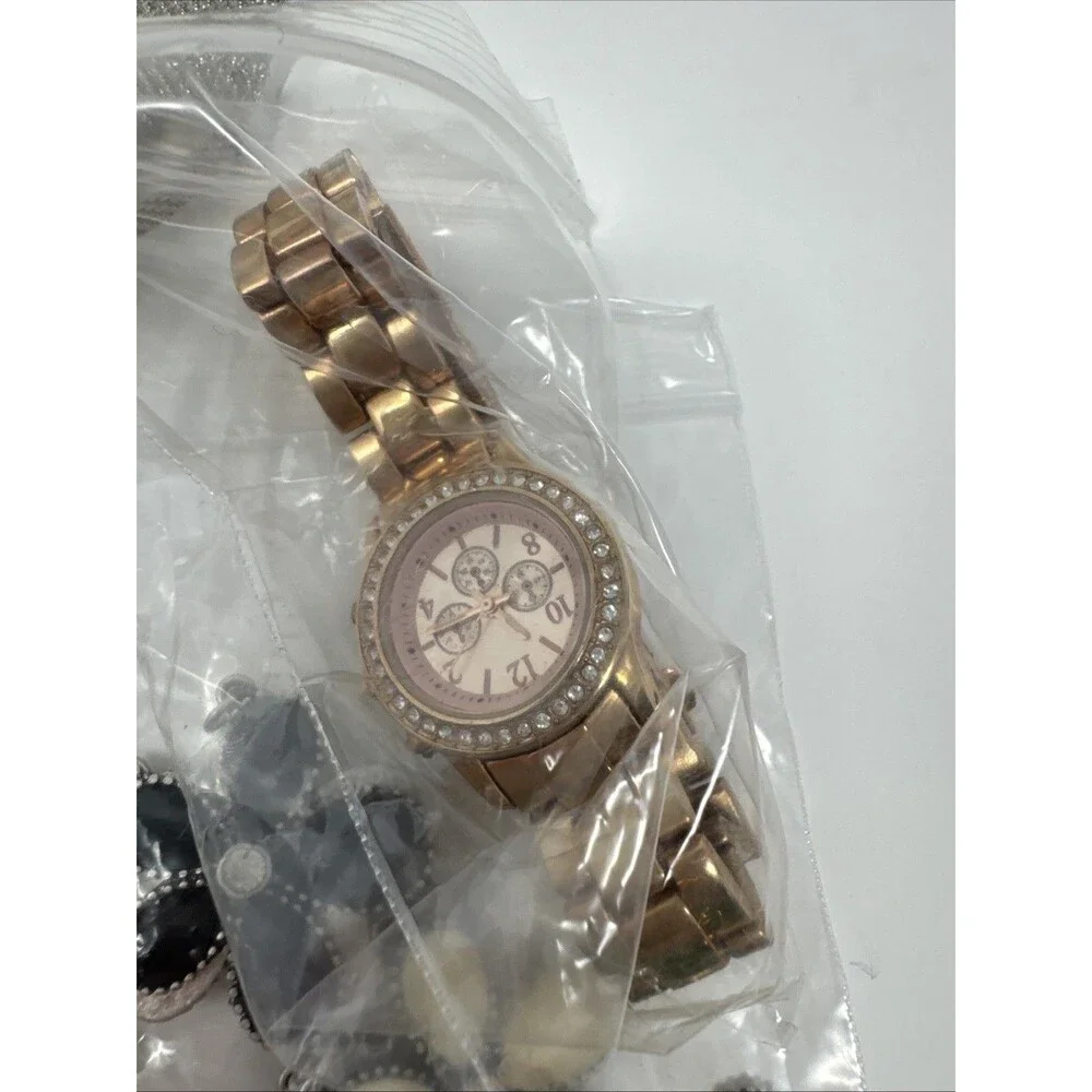 Lot Of 15 Jewelry Bracelets Watches - Fossil Cato silver sparkle flower Alex Ani